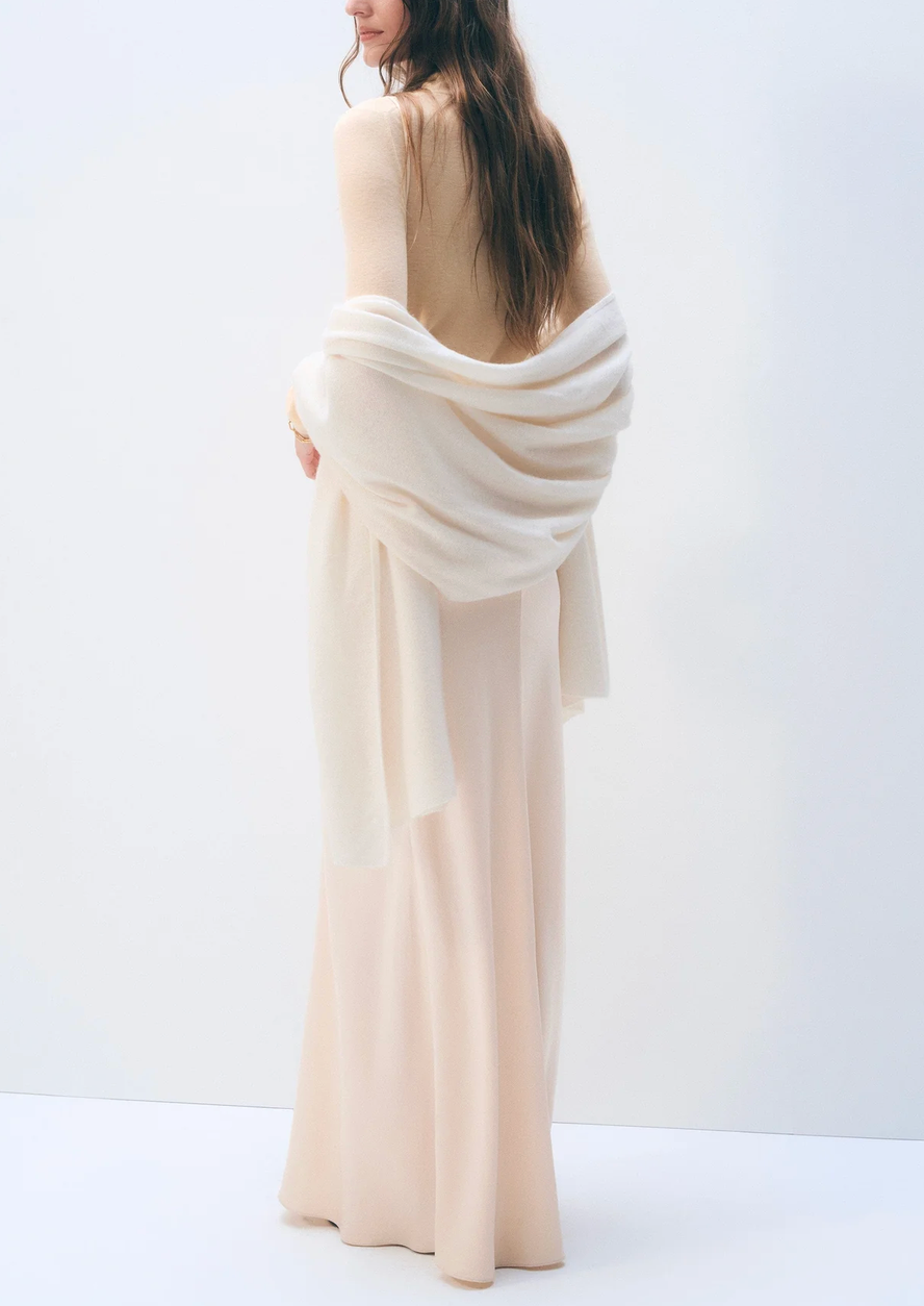 Cashmere Travel Wrap in Soft White-Scarves and Wraps-White & Warren-Soft White-Mercantile Portland