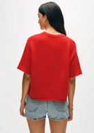 Cashmere Waffle Mesh Tee-Clothing-White & Warren-French Red-XS-Mercantile Portland