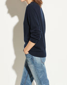 Cashmere Weekend V-Neck-Denim-Vince-Coastal Blue-XXS-Mercantile Portland