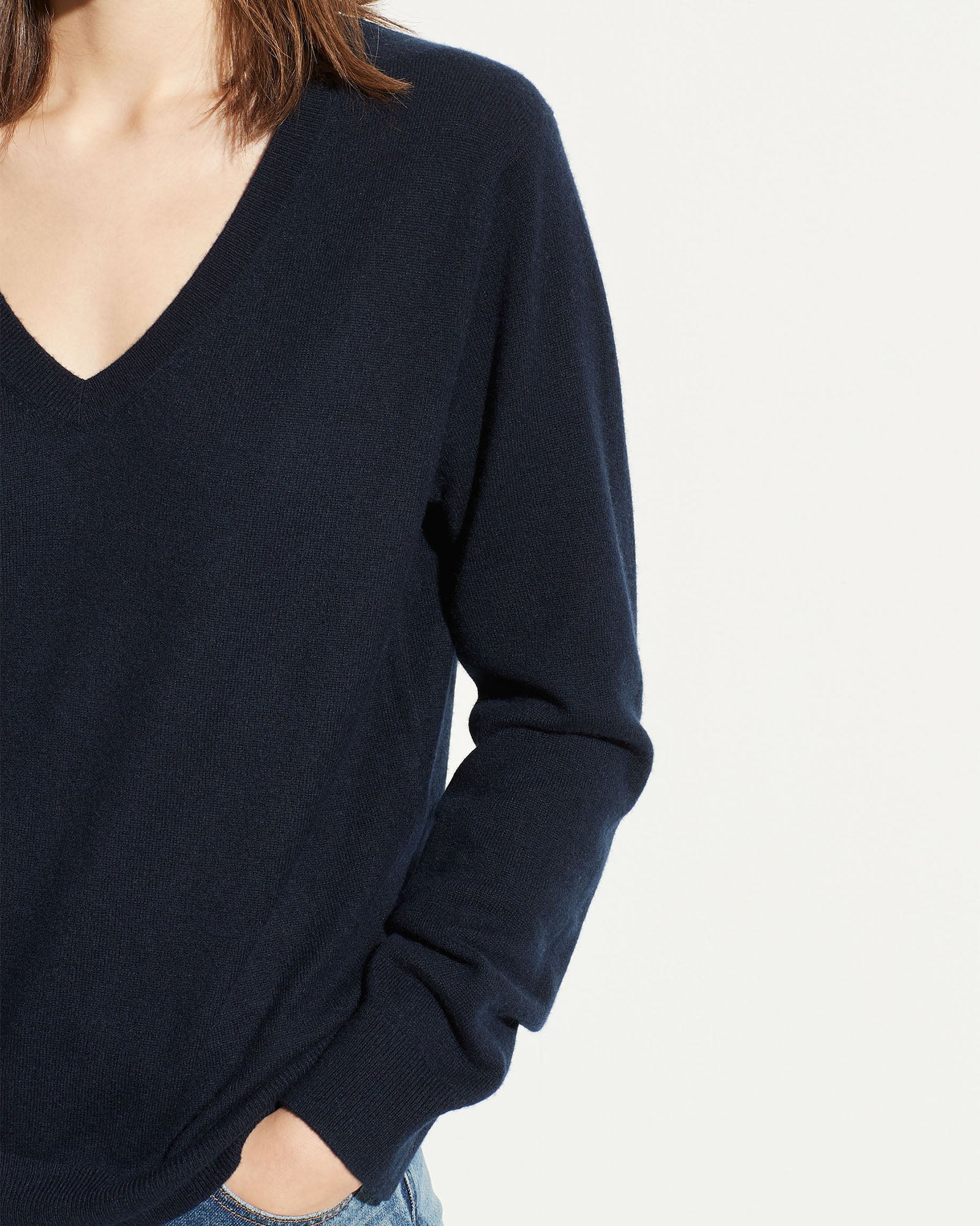 Cashmere Weekend V-Neck-Denim-Vince-Coastal Blue-XXS-Mercantile Portland