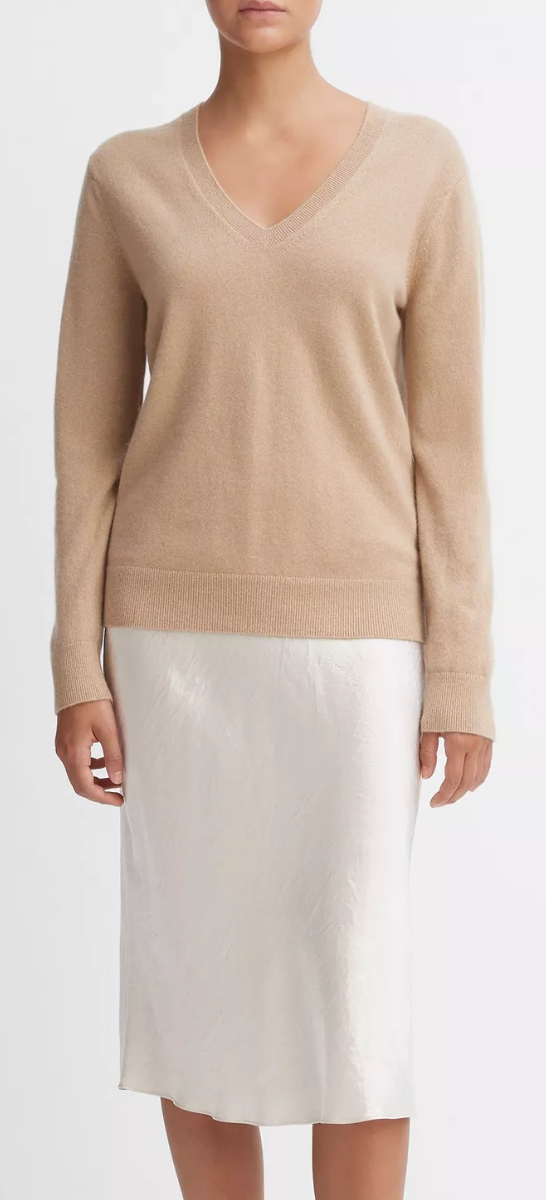 Cashmere Weekend V-Neck-Denim-Vince-Coastal Blue-XXS-Mercantile Portland