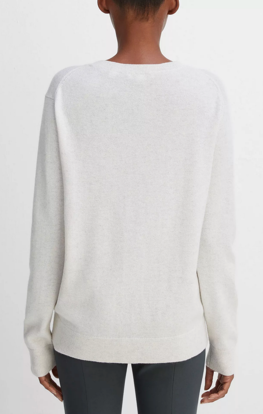 Cashmere Weekend V-Neck Sweater-Clothing-Vince-Heather White-XS-Mercantile Portland