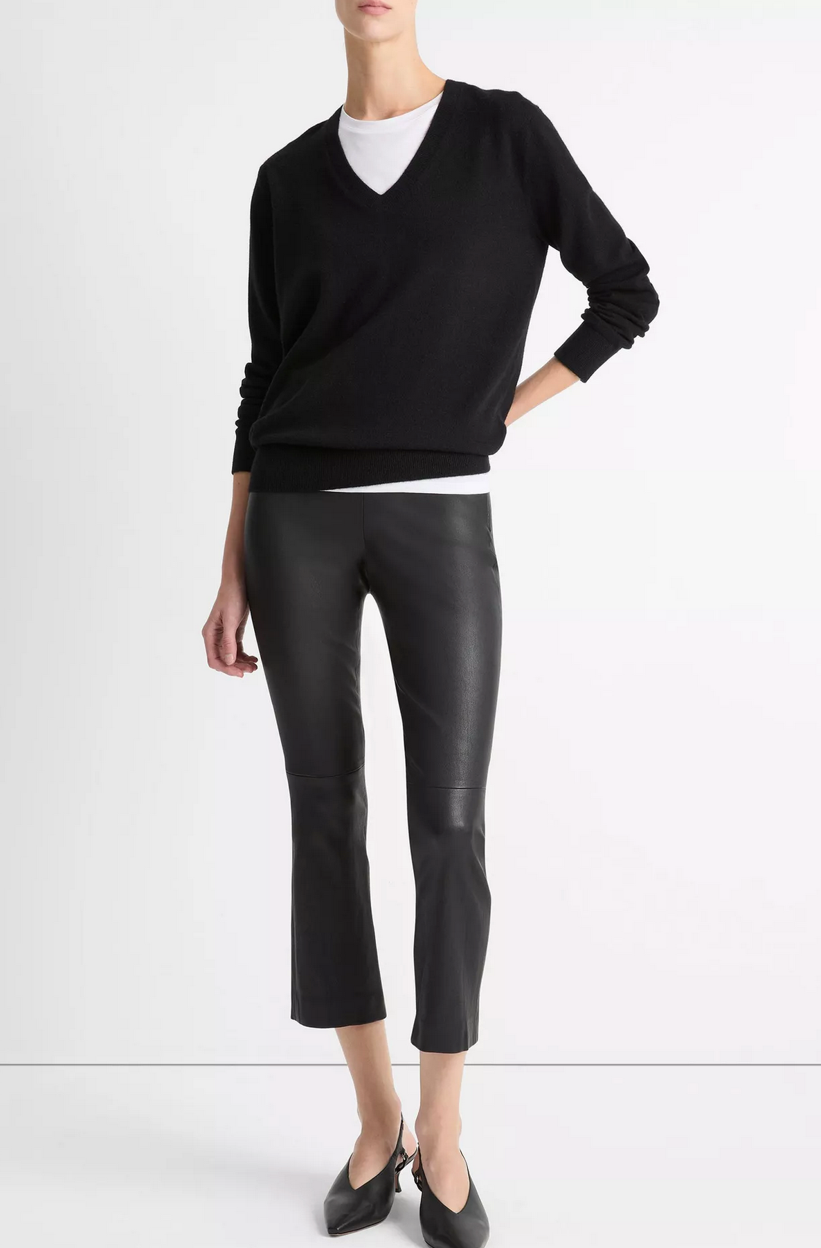 Cashmere Weekend V-Neck Sweater-Clothing-Vince-Heather White-XS-Mercantile Portland