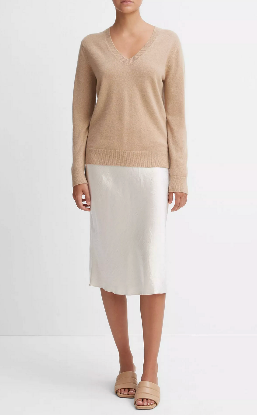 Cashmere Weekend V-Neck Sweater-Clothing-Vince-Camel-XS-Mercantile Portland