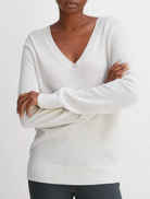 Cashmere Weekend V-Neck Sweater-Clothing-Vince-Heather White-XS-Mercantile Portland