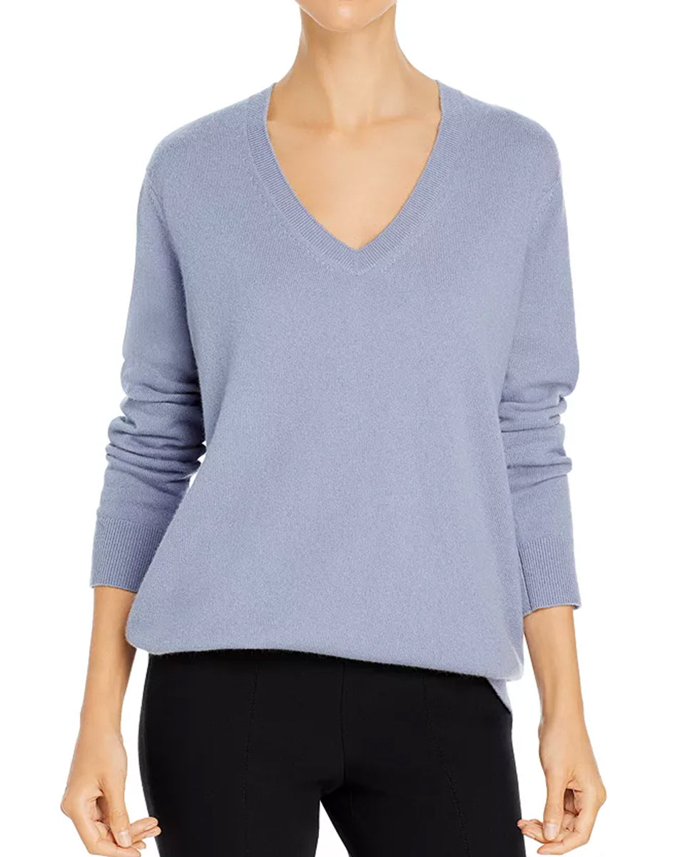 Cashmere Weekend V-Neck-Sweaters-Vince-Sky Graphite-XXS-Mercantile Portland