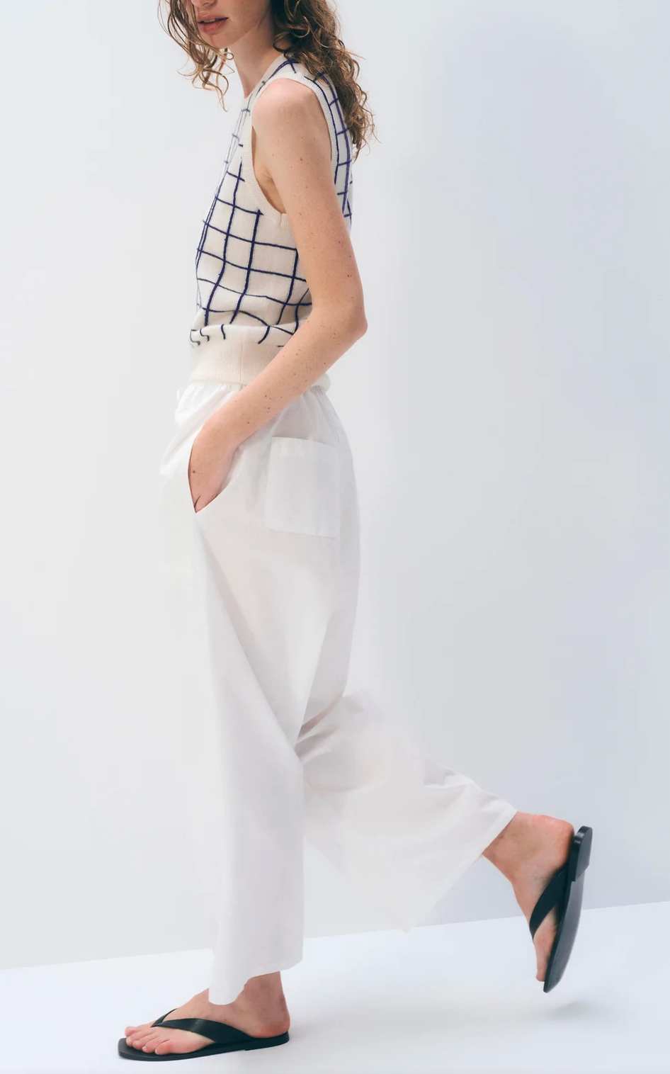 Cashmere Windowpane Vest-Sweaters-White & Warren-Soft White-XS-Mercantile Portland