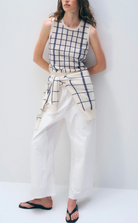 Cashmere Windowpane Vest-Sweaters-White & Warren-Soft White-XS-Mercantile Portland