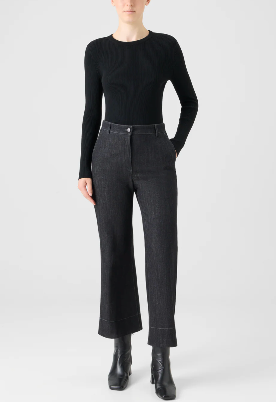 Cecily Denim Pant-Denim-Akris Punto-Black-10-Mercantile Portland