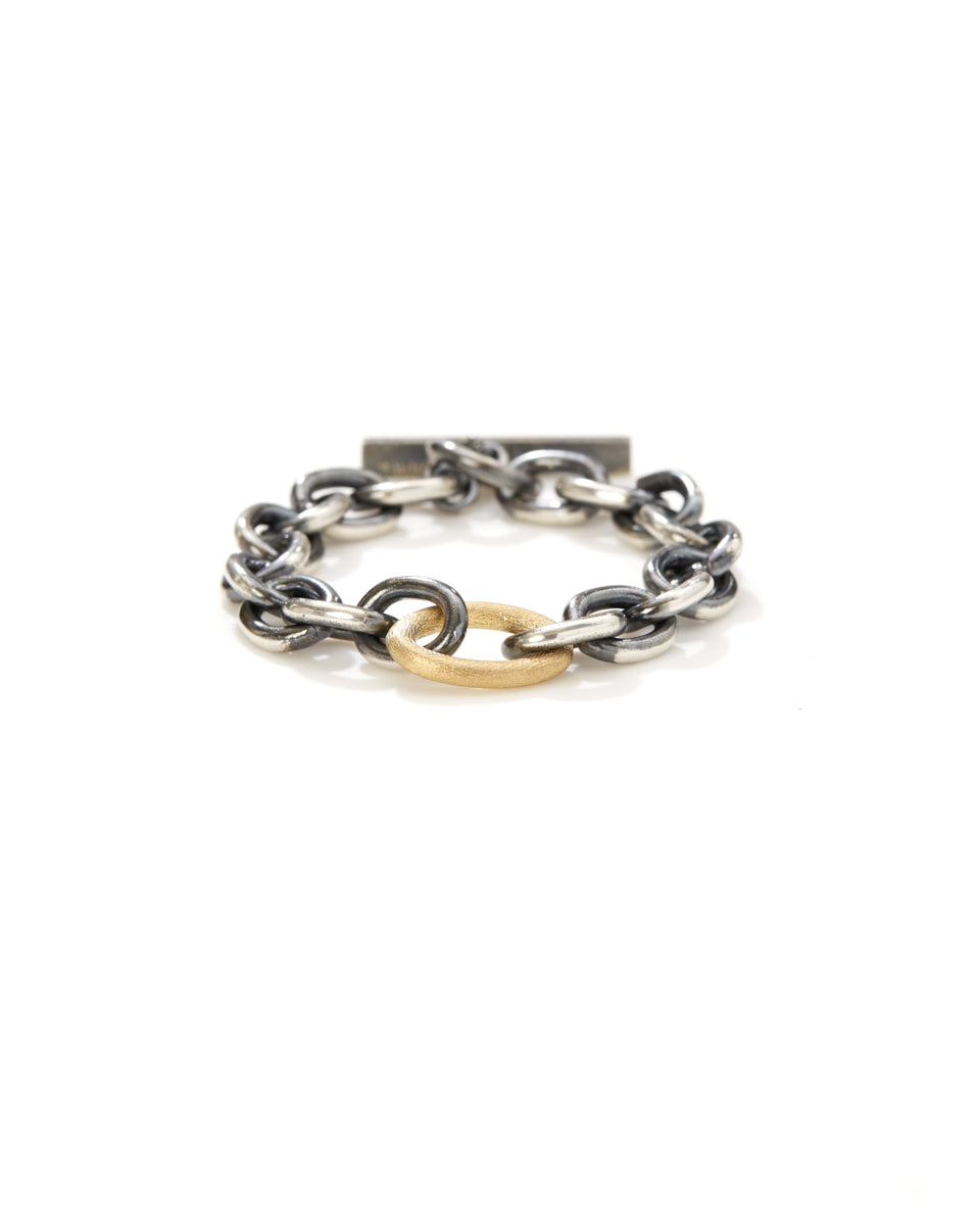Centerlink Yellow Gold Sterling Silver Bracelet-Jewelry-Rene Escobar-Mercantile Portland