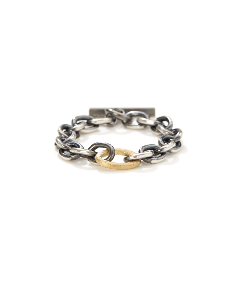 Centerlink Yellow Gold Sterling Silver Bracelet-Jewelry-Rene Escobar-OS-Mercantile Portland