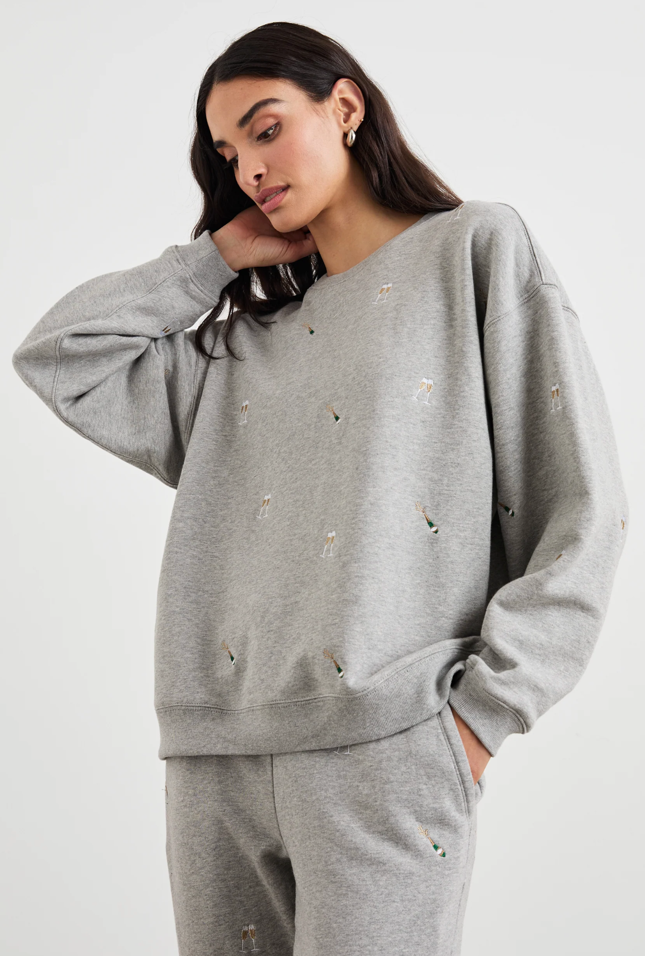 Champagne Sweatshirt-Clothing-Rails-Varsity Grey-XS-Mercantile Portland