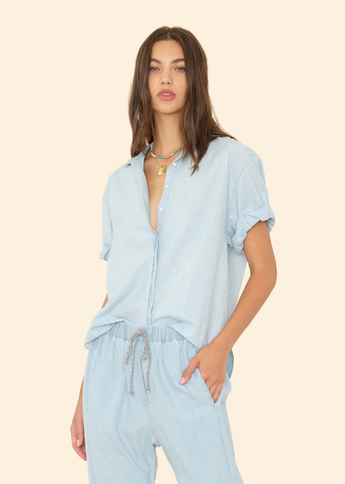Channing Shirt-Clothing-Xirena-Air Blue-XS-Mercantile Portland