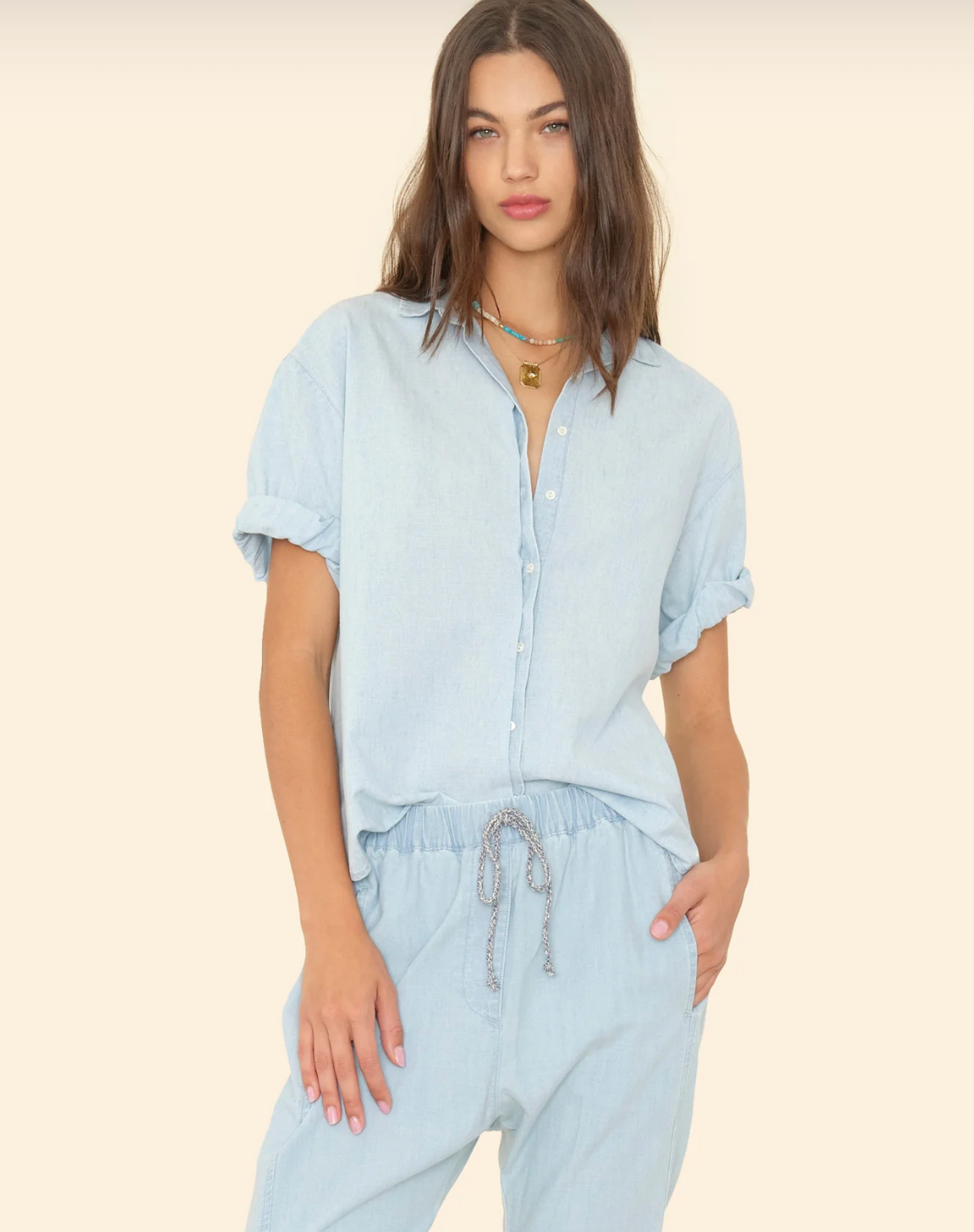 Channing Shirt-Clothing-Xirena-Air Blue-XS-Mercantile Portland