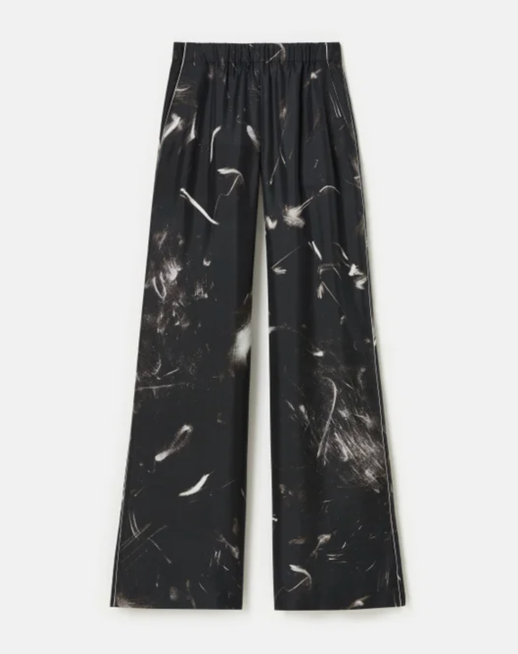 Charcoal Print Silk Riverside Pant-Clothing-Lafayette 148-Black Multi-XS-Mercantile Portland