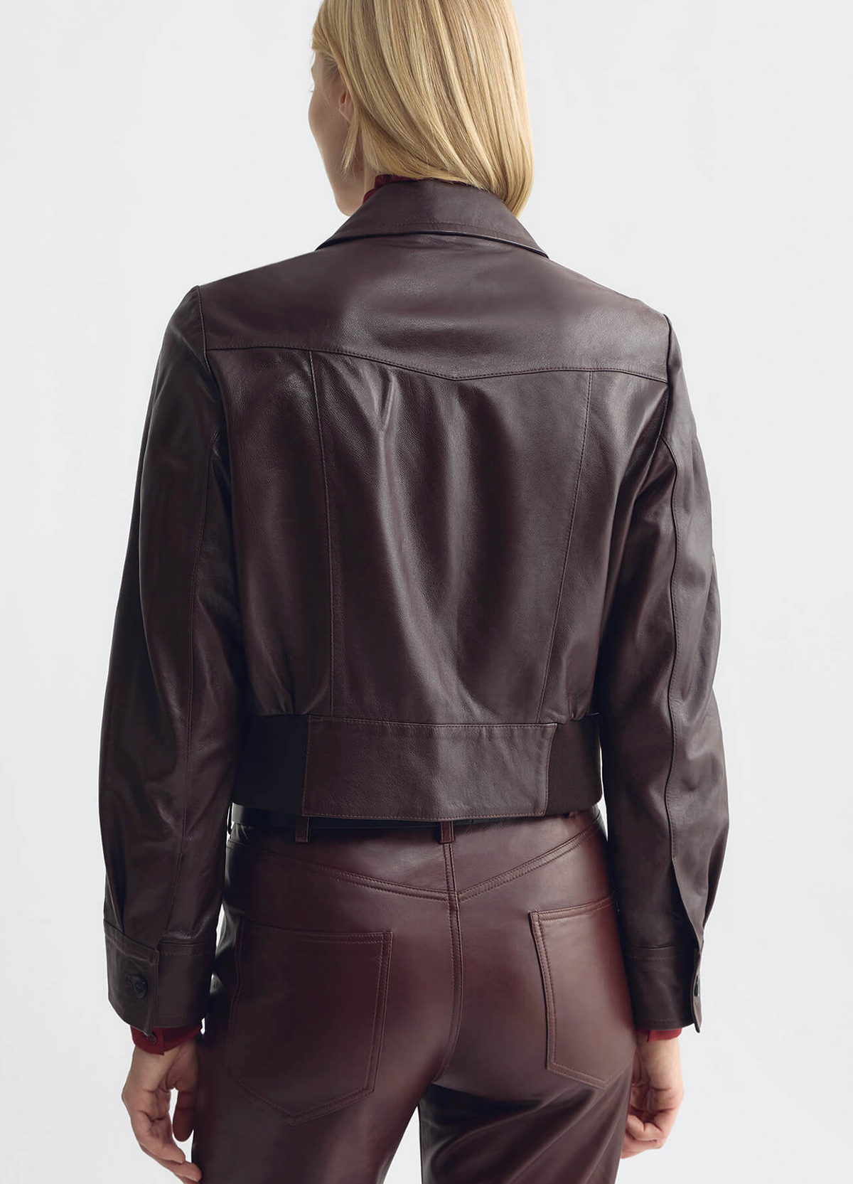 Charly Leather Jacket in Bordeaux-Outerwear-Nili Lotan-Bordeaux-XS-Mercantile Portland