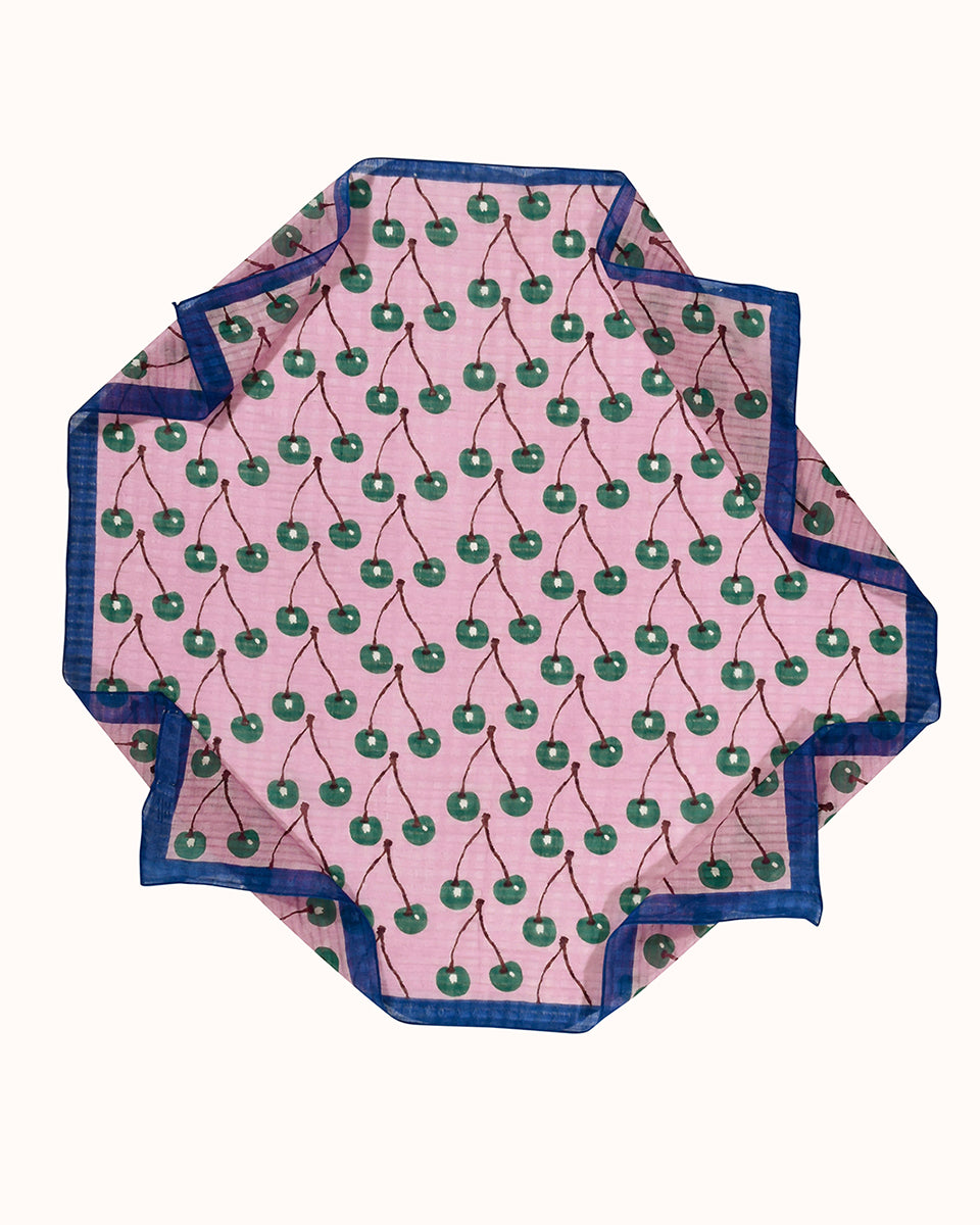 Cherries Bandana in Lilac-Scarves-Épice-OS-Mercantile Portland