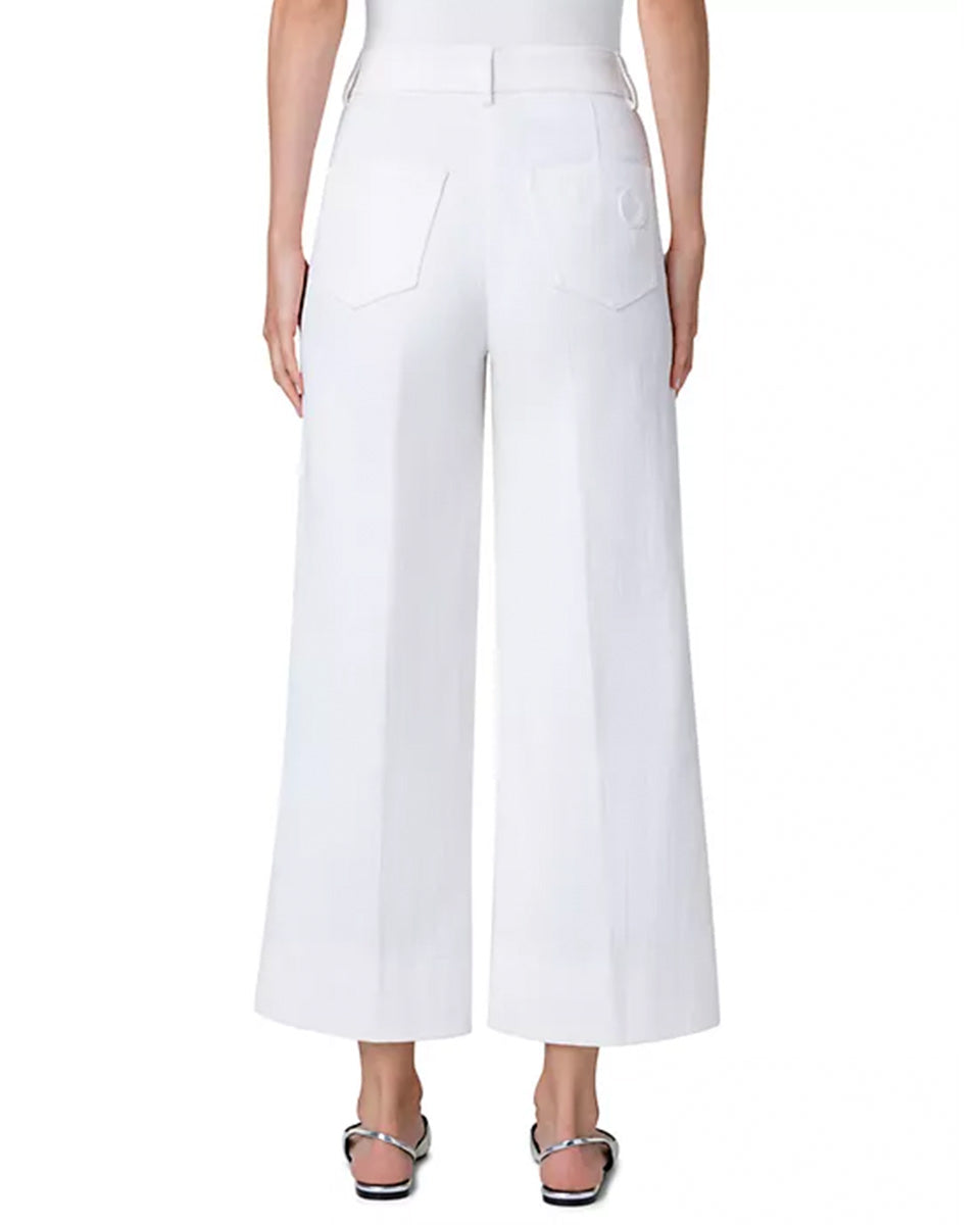 Chiara High-Rise Stretch Wide Jeans-Clothing-Akris Punto-Cream • Akris Punto-2-Mercantile Portland