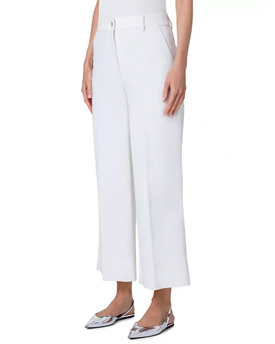Chiara High-Rise Stretch Wide Jeans-Clothing-Akris Punto-Cream • Akris Punto-2-Mercantile Portland