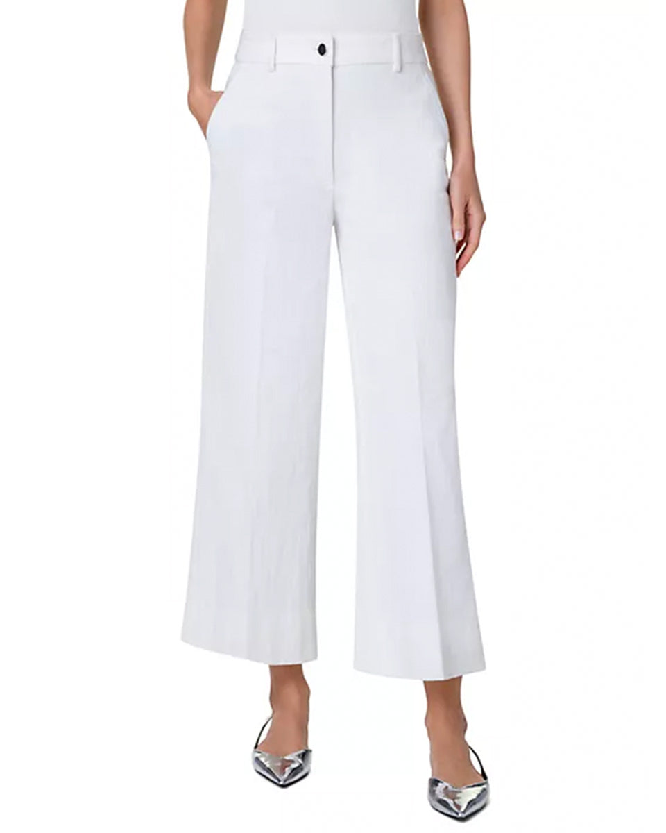 Chiara High-Rise Stretch Wide Jeans-Clothing-Akris Punto-Cream • Akris Punto-2-Mercantile Portland