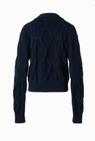 Chunky Cable Knit Cardigan-Clothing-Akris Punto-Navy-2-Mercantile Portland