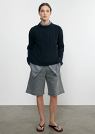 Chunky Cotton Fisherman Sweater-Clothing-Enza Costa-Indigo-XS-Mercantile Portland