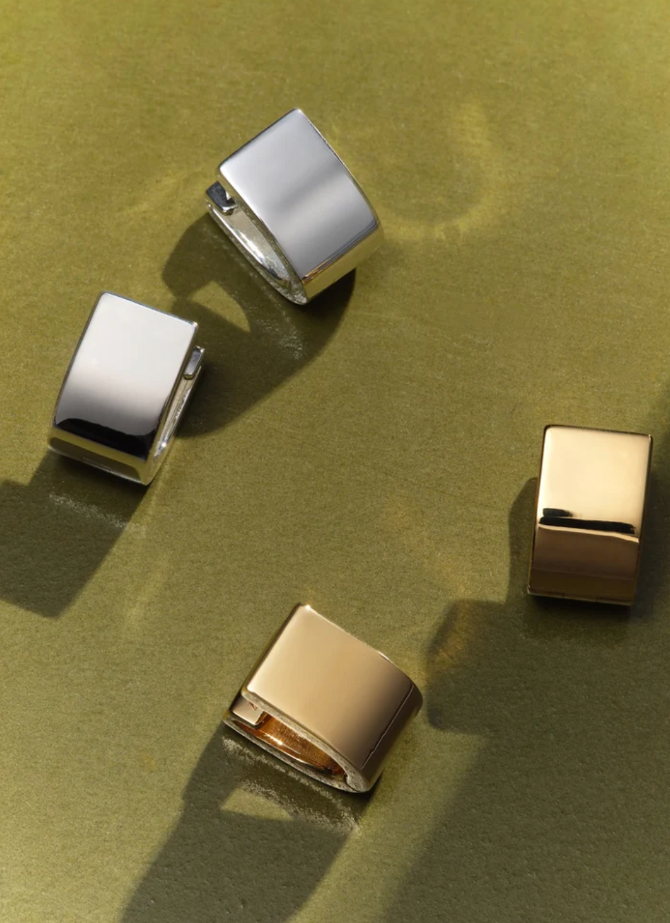Chunky Square Huggie in Gold Vermeil-Jewelry-Otiumberg-Yellow Gold-OS-Mercantile Portland