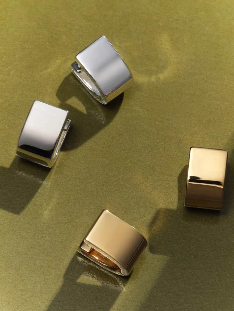 Chunky Square Huggies in Sterling Silver-Jewelry-Otiumberg-Silver-OS-Mercantile Portland