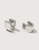 Chunky Square Huggies in Sterling Silver-Jewelry-Otiumberg-Silver-OS-Mercantile Portland