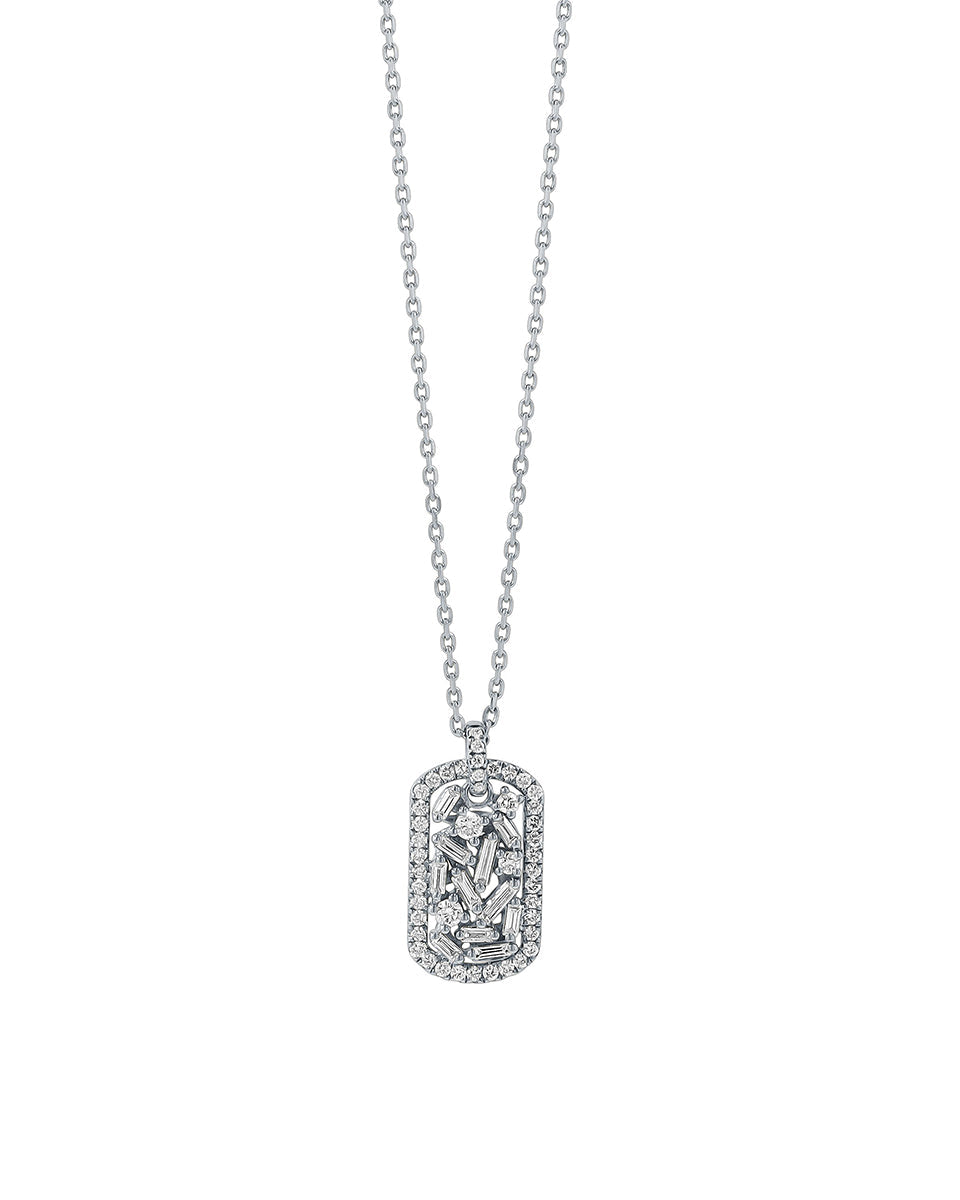 Classic Diamond Small Dog Tag Necklace-Jewelry-Suzanne Kalan-O/S-Mercantile Portland