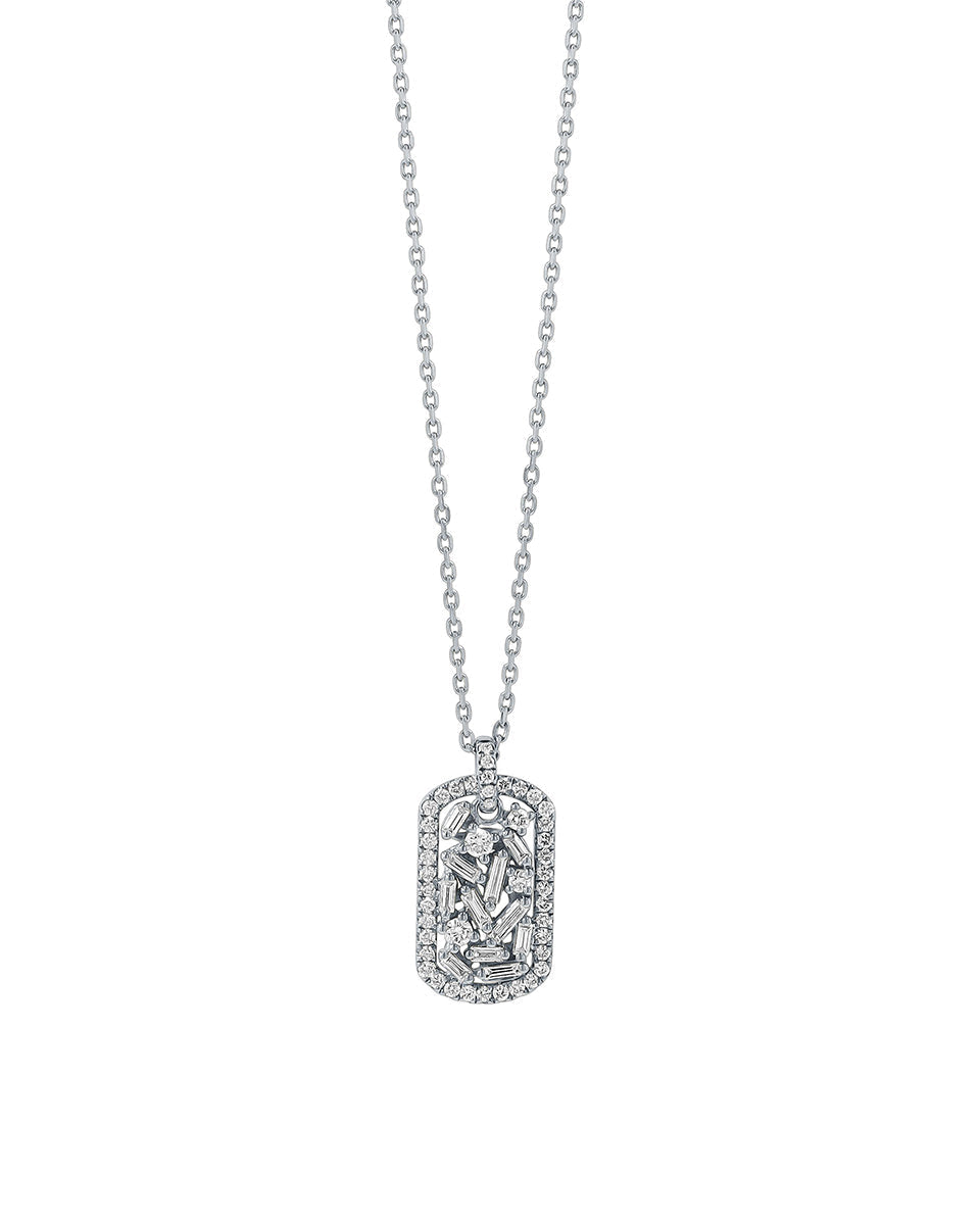 Classic Diamond Small Dog Tag Necklace-Jewelry-Suzanne Kalan-Mercantile Portland