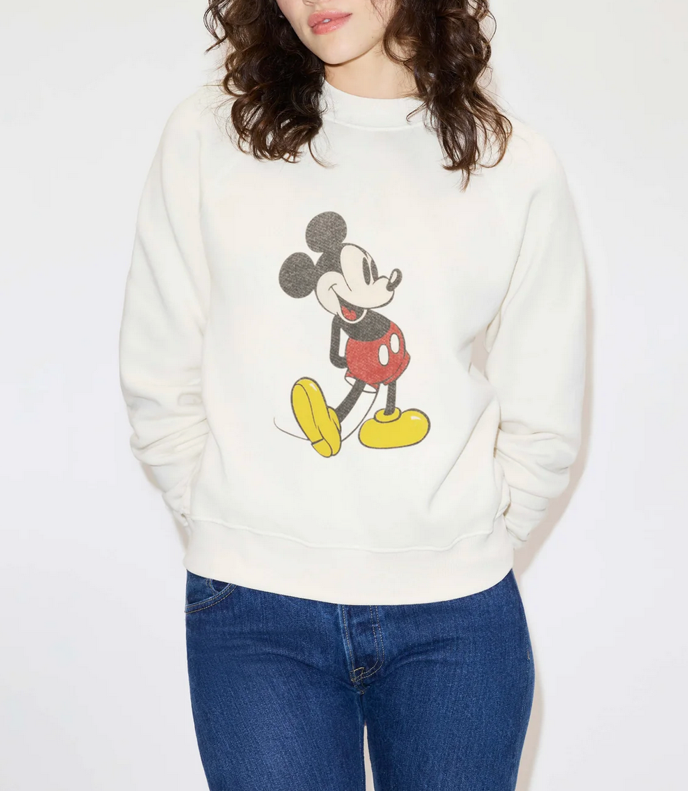 Classic Mickey Mouse Crewneck-Tops-Re/Done-Vintage White-XS-Mercantile Portland