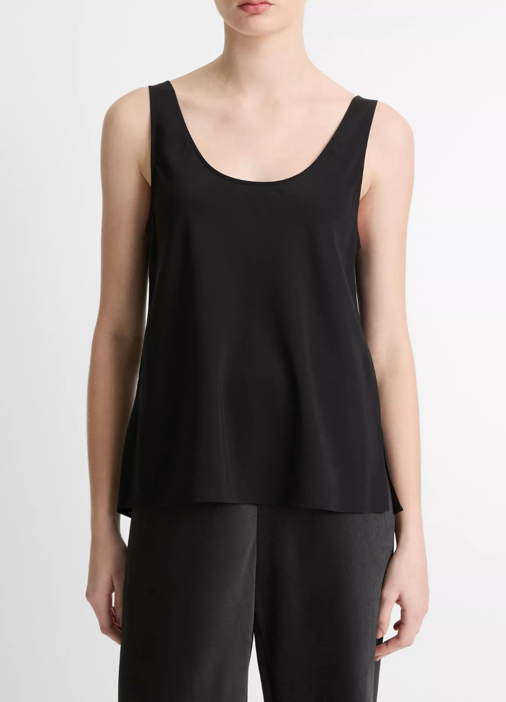 Classic Silk Bias Cami Tank-Shirts-Vince-Black-XXS-Mercantile Portland