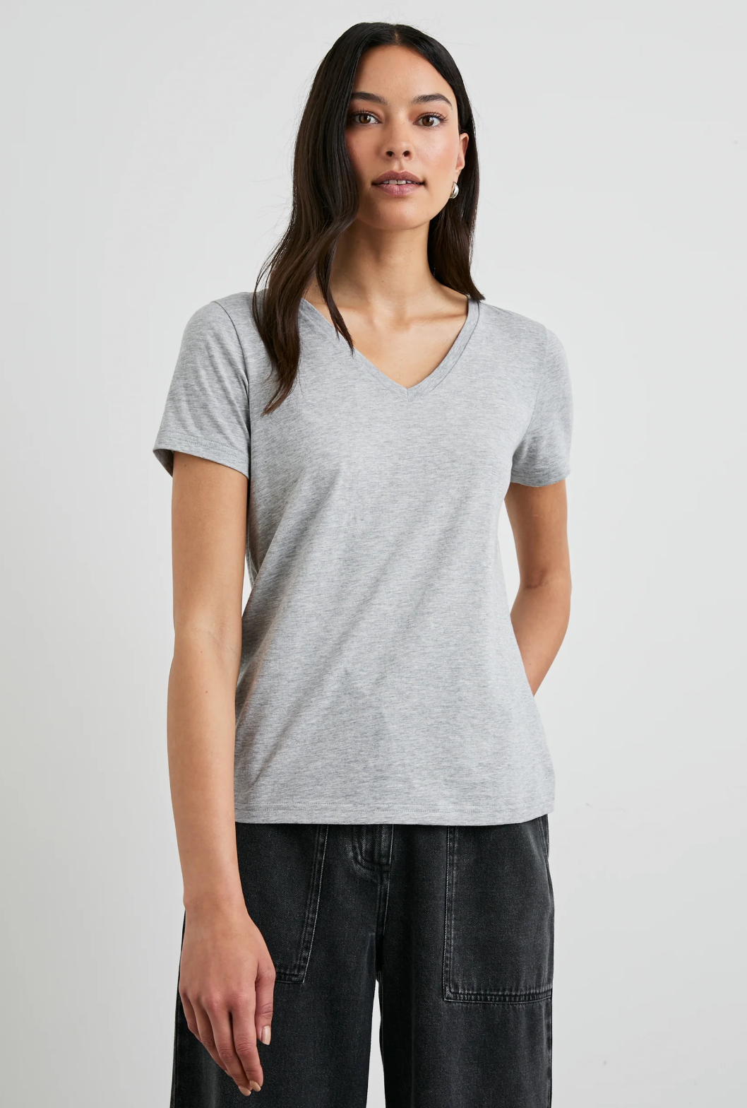 Classic V Neck T-Shirt-Clothing-Rails-Heather Grey-XS-Mercantile Portland