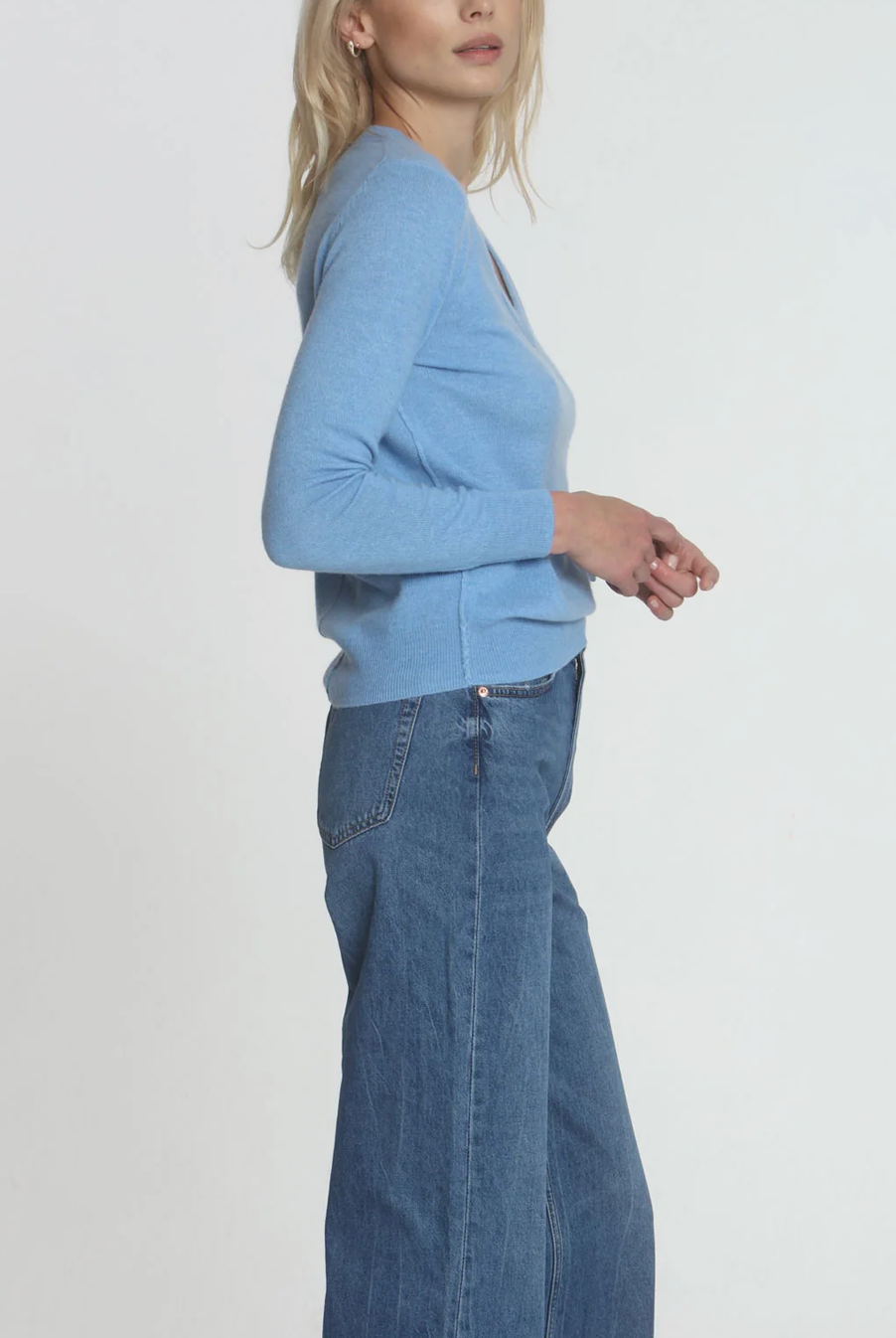 Classic Vee in French Blue-Sweaters-LABEL+THREAD-French Blue-XS-Mercantile Portland