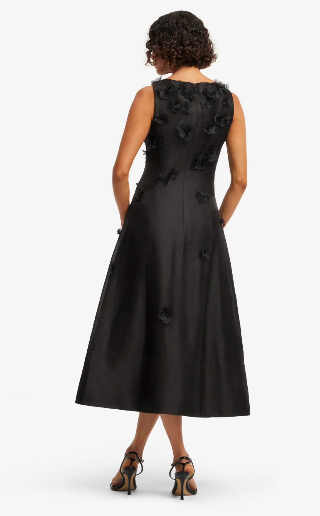 Cleo Petal Midi Dress-Dresses-LEO LIN-Ebony-4-Mercantile Portland
