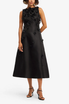 Cleo Petal Midi Dress-Dresses-LEO LIN-Ebony-4-Mercantile Portland