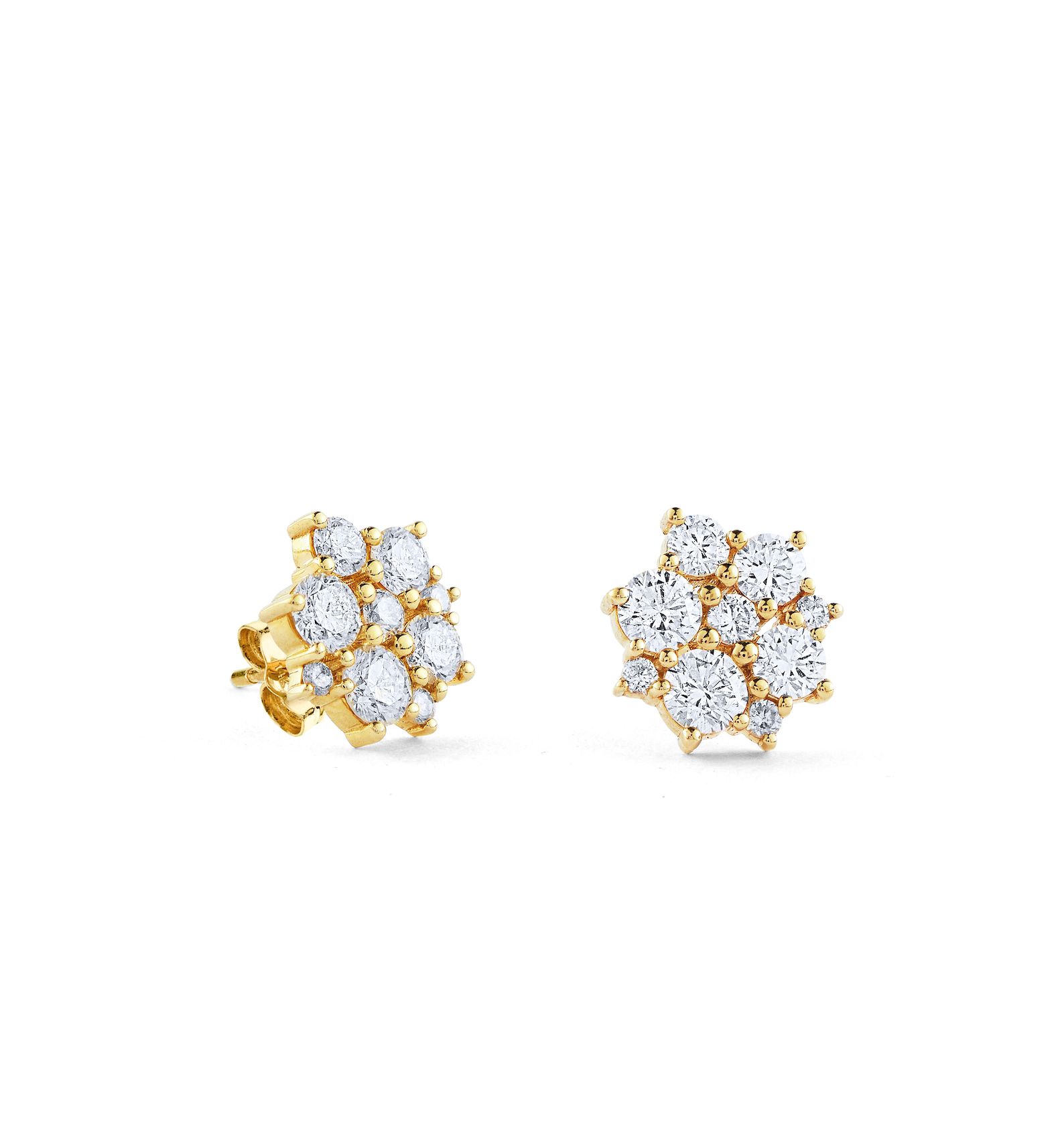 Cocktail Disc Stud Earrings-Jewelry-Sydney Evan-Yellow Gold-OS-Mercantile Portland