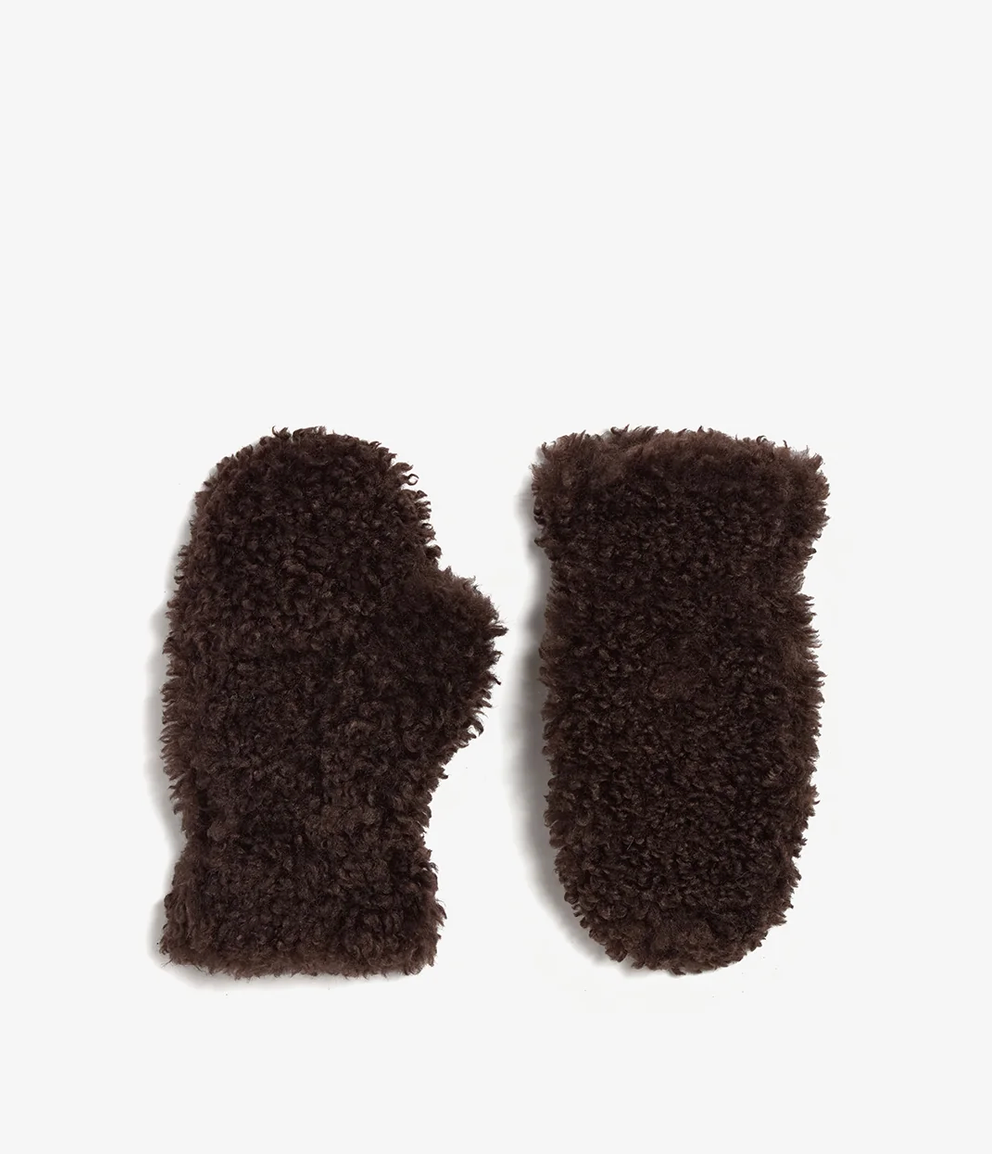 Coco Bouclette Gloves in Brown-Gloves-Apparis-Brown-OS-Mercantile Portland