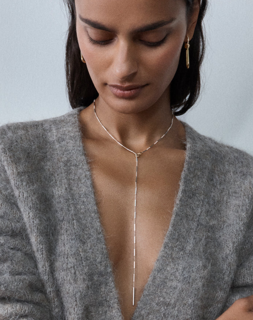 Codex Lariat Necklace-Jewelry-Otiumberg-Yellow Gold & Silver-OS-Mercantile Portland