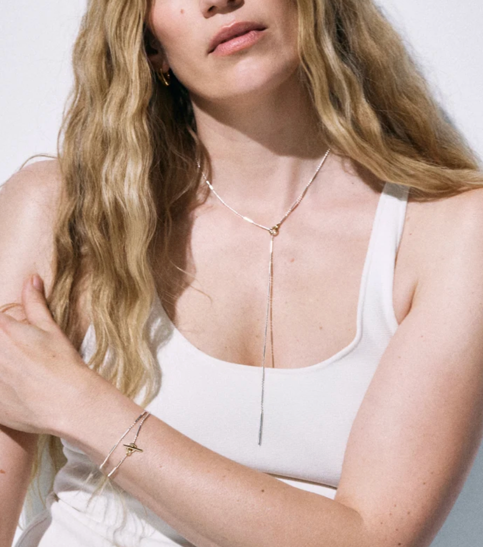Codex Lariat Necklace-Jewelry-Otiumberg-Yellow Gold & Silver-OS-Mercantile Portland