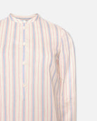 Collarless Henley Shirt-Shirts-Frame-Ecru Multi-XXS-Mercantile Portland