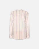 Collarless Henley Shirt-Shirts-Frame-Ecru Multi-XXS-Mercantile Portland