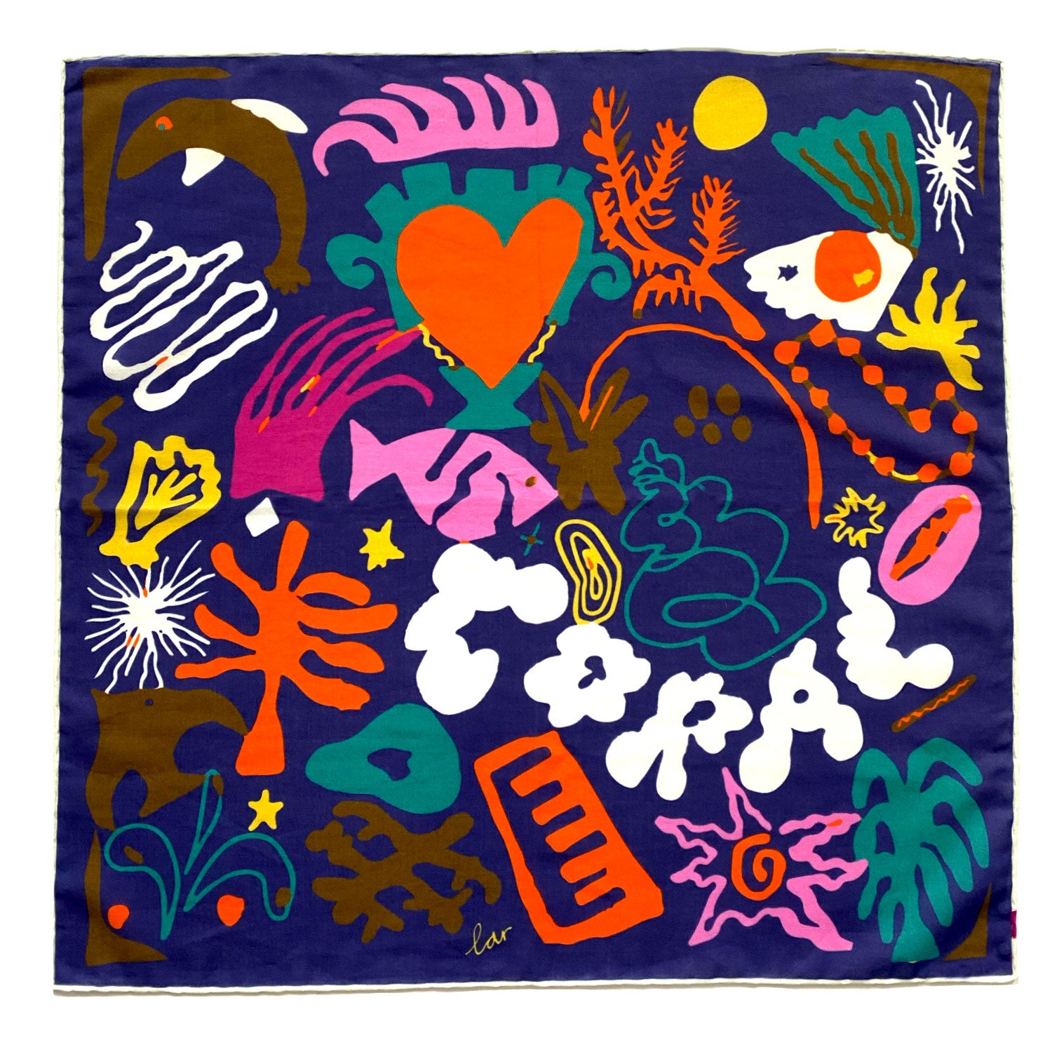 Coral Navy Bandana-Accessories-Lar-Navy-OS-Mercantile Portland