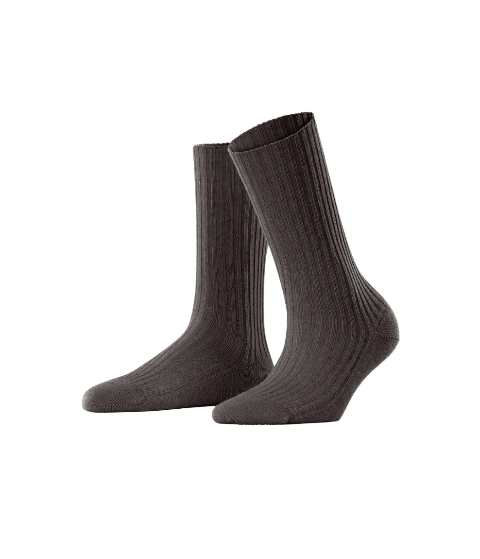 Cosy Wool Ribbed Sock-Socks-Falke-Chocolate-37/38-Mercantile Portland