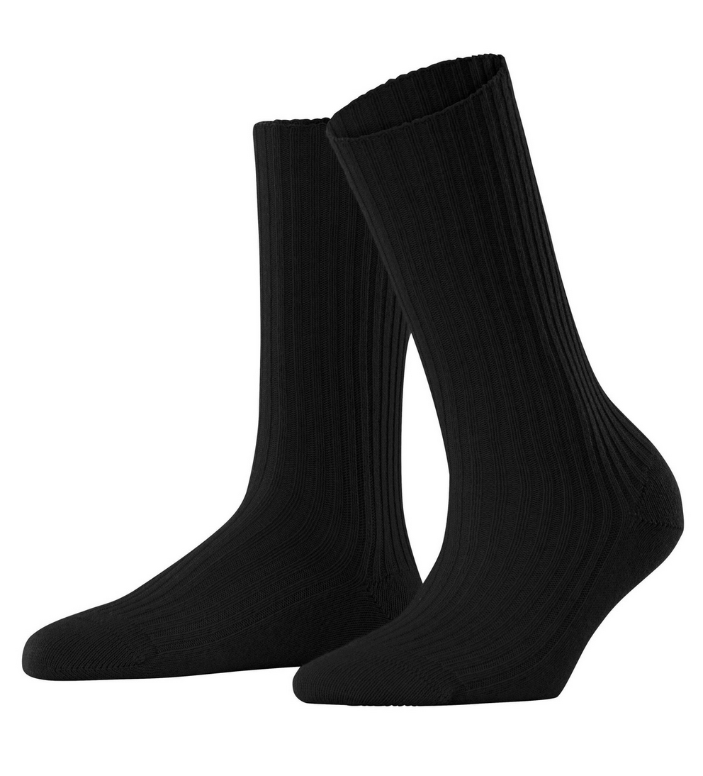 Cosy Wool Ribbed Sock-Socks-FALKE SOCKS-Black-37/38-Mercantile Portland