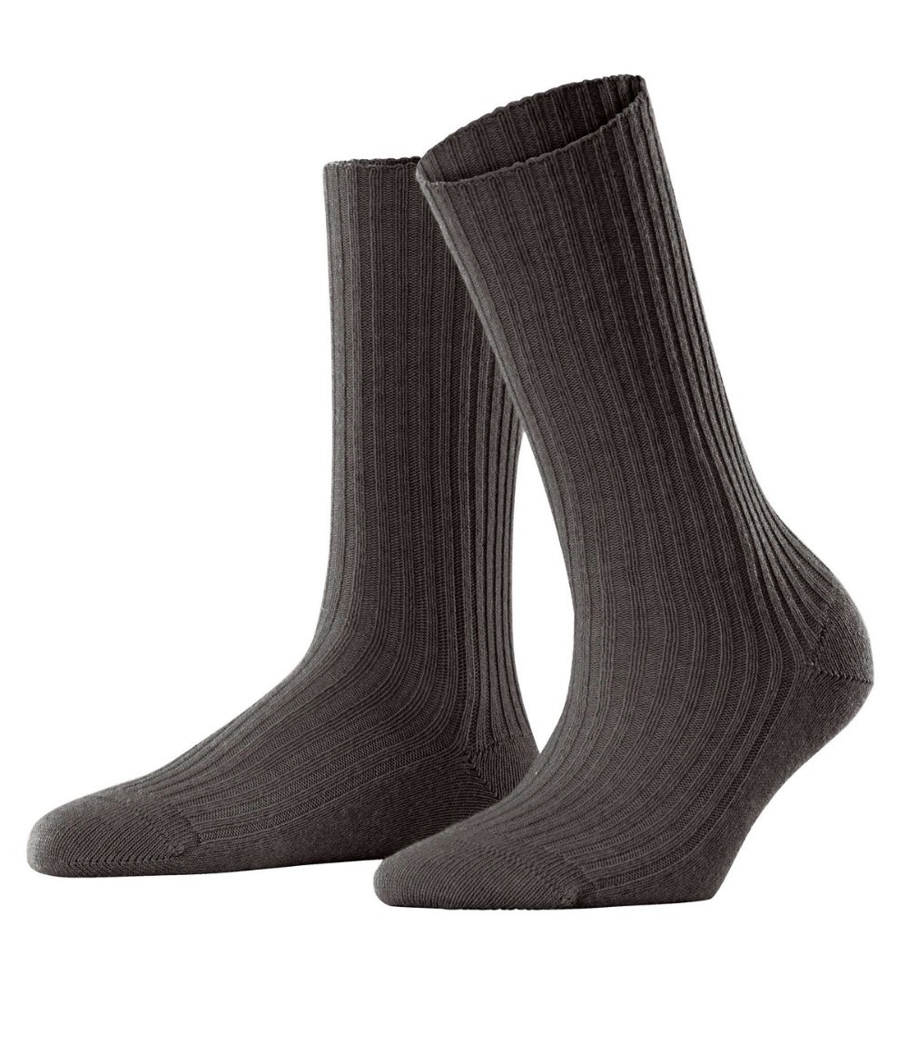 Cosy Wool Ribbed Sock-Socks-FALKE SOCKS-Chocolate-37/38-Mercantile Portland