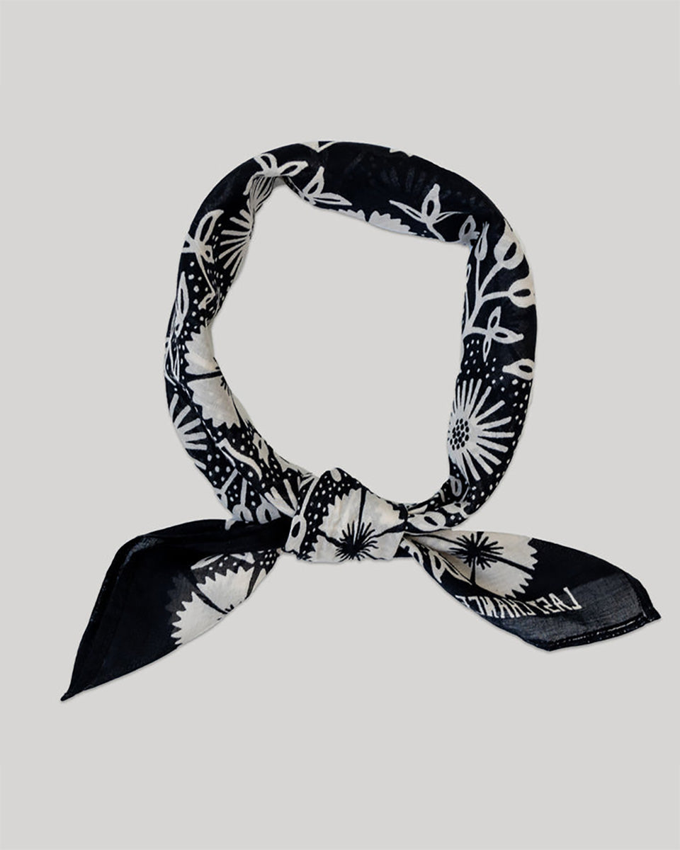 Cotton Aster Bandana – Black-Accessories-Last Chance Textiles-OS-Mercantile Portland