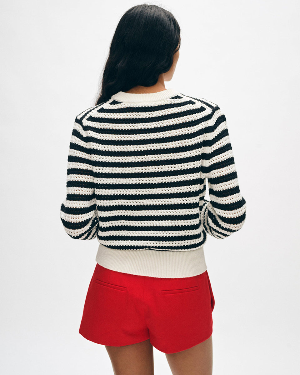 Cotton Blend Mesh Crewneck-Clothing-White + Warren-Tangerine • White + Warren-XS-Mercantile Portland