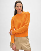 Cotton Blend Mesh Crewneck-Sweaters-White + Warren-Tangerine • White + Warren-XS-Mercantile Portland